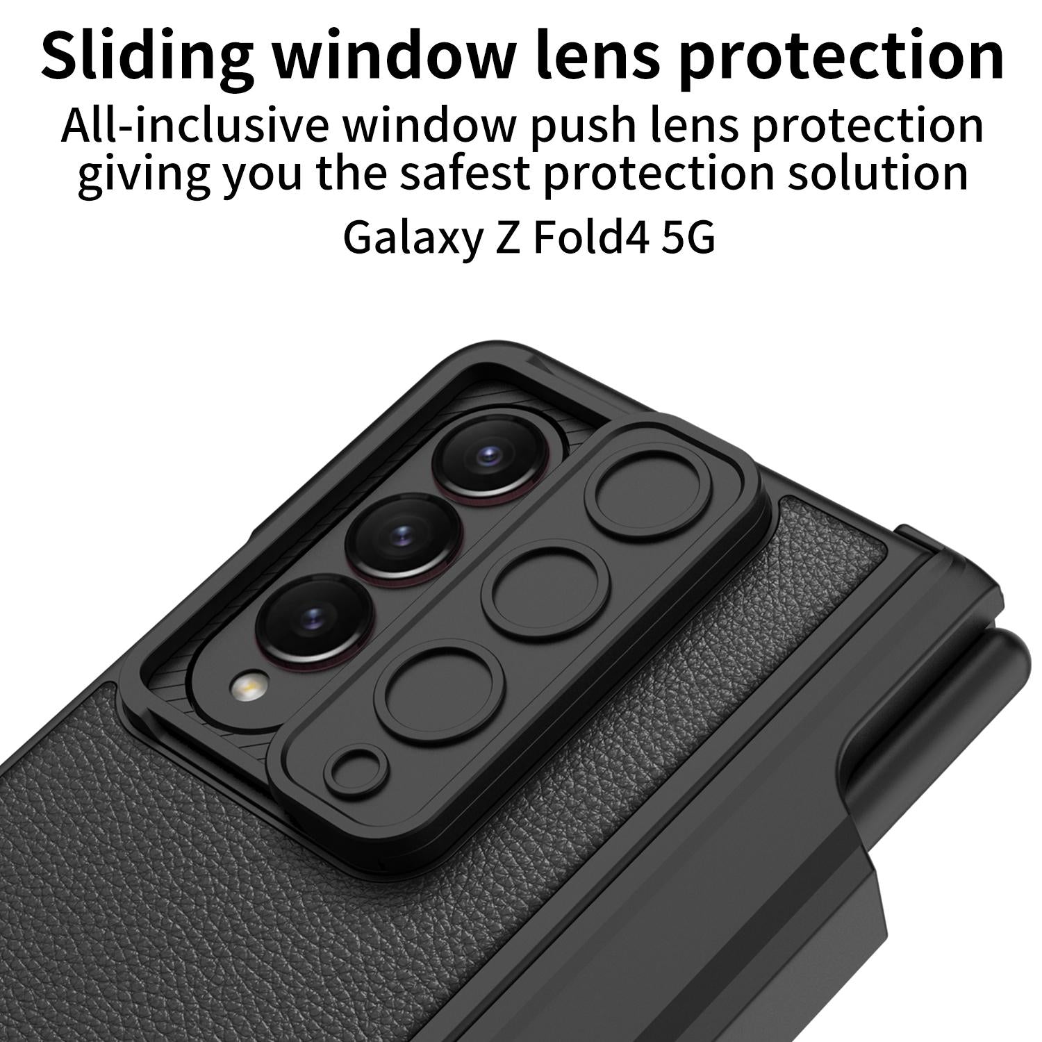 For Samsung Galaxy Z Fold4 5G Magnetic Leather Flip Case With Holder - Carbon Fiber 4