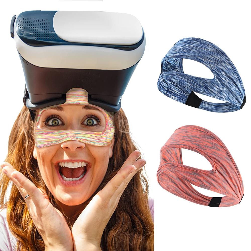 Gray Breathable Vr Eye Mask - Lightweight - Blue White 3