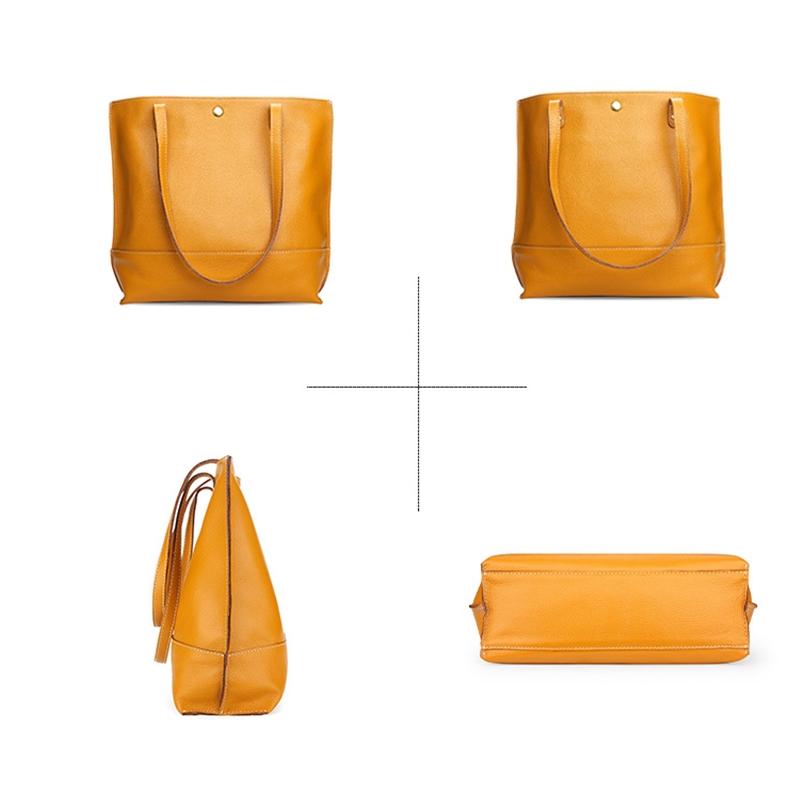 Stylish Leather Tote For Women - Dark Green 5