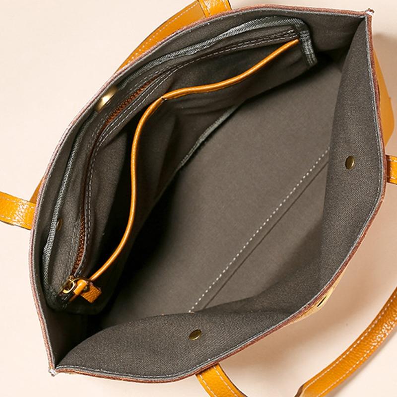 Stylish Leather Tote For Women - Dark Green 7