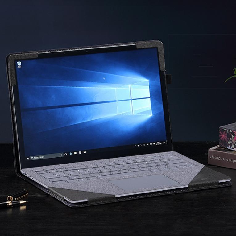 Versatile 13.5 Leather Laptop Sleeve for Microsoft Surface - Multi-functional - Gentleman Gray 8