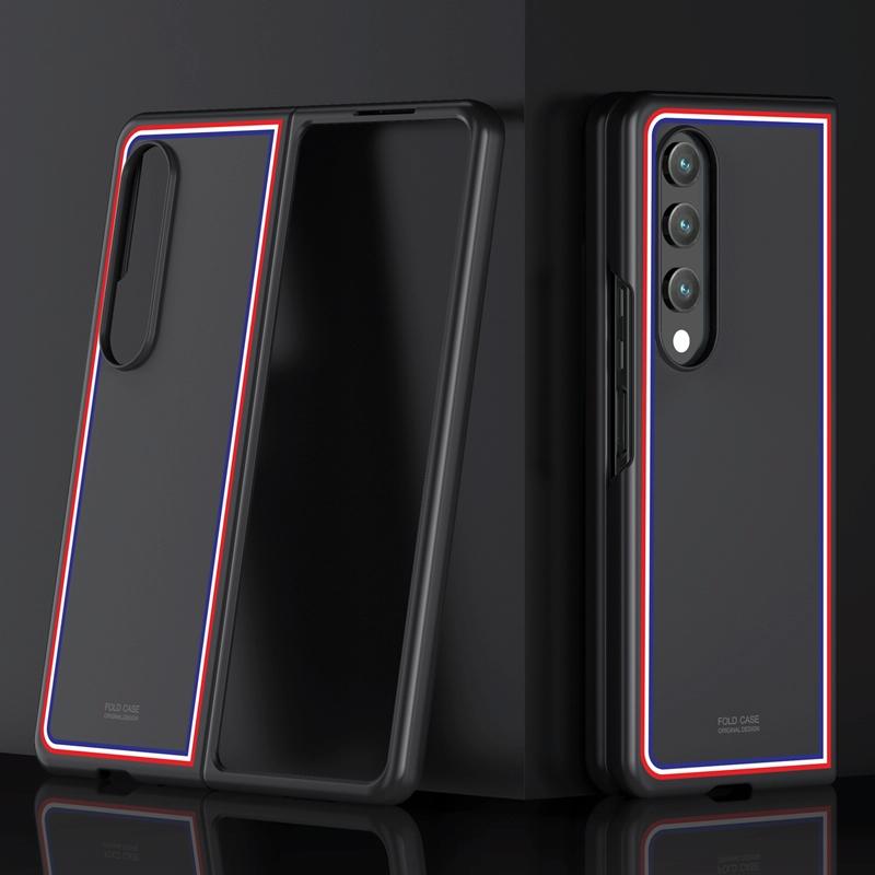 For Samsung Galaxy Z Fold4 5G Frosted Skin Case - Slim & Stylish - Pink Color Bar