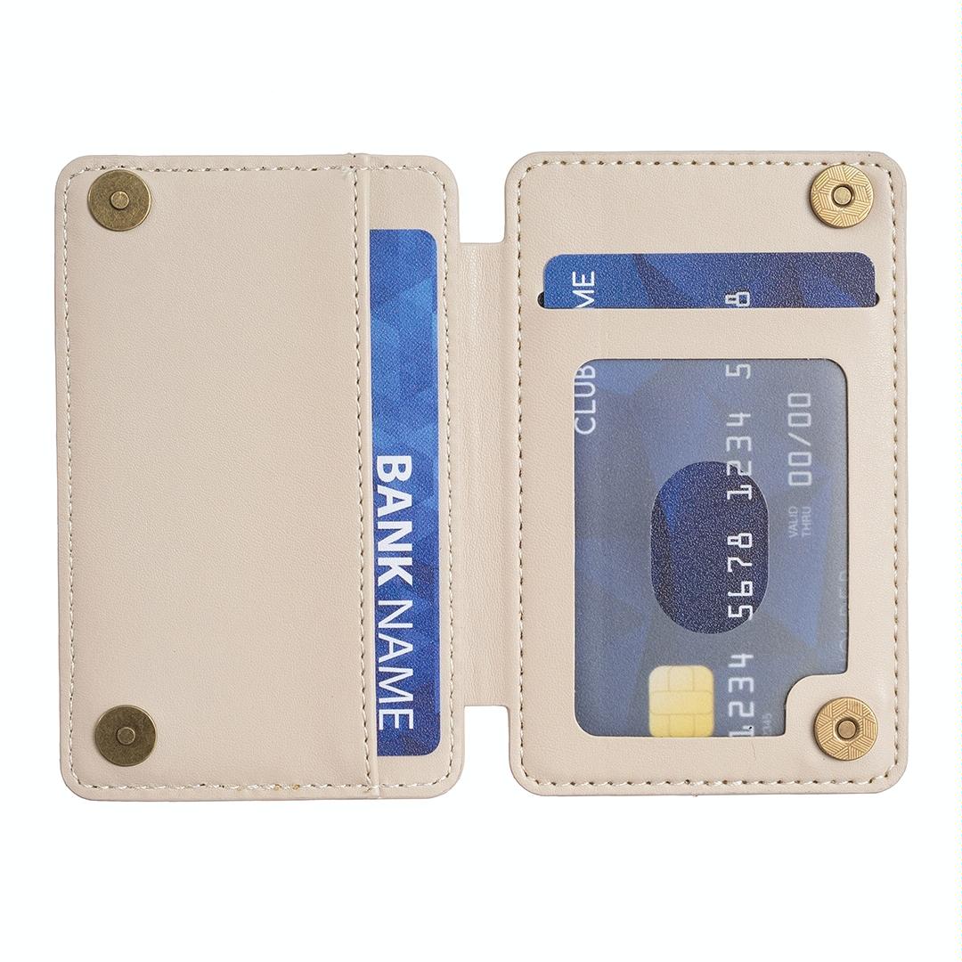 Grid Pattern Card Bag Sticker For Mobile Phones - Beige 9