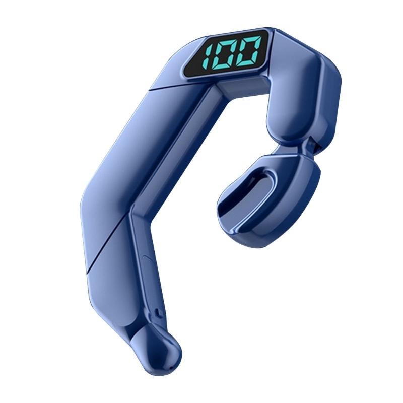 Digital Display Bone Conduction Bluetooth Headset - Sporty Design - Blue 8