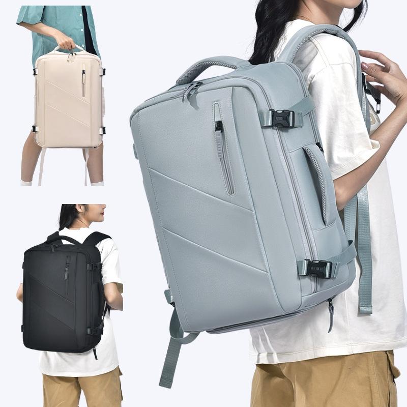 Large Capacity Simple Style Travel Backpack - Light Blue 3