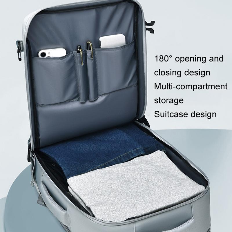 Large Capacity Simple Style Travel Backpack - Light Blue 4