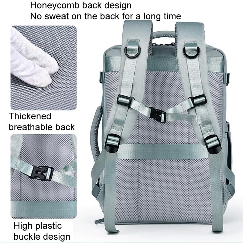 Large Capacity Simple Style Travel Backpack - Light Blue 6