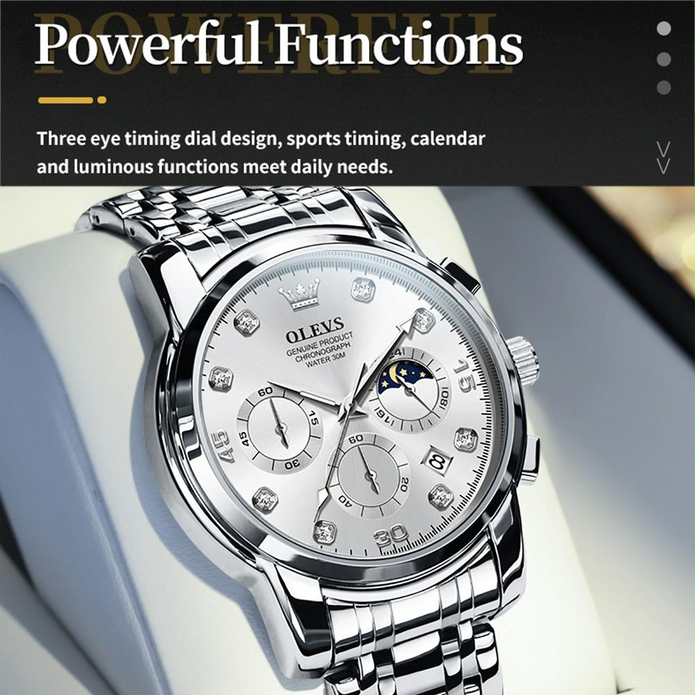Waterproof Luminous Quartz Watch for Men - Multifunctional - Blue 8