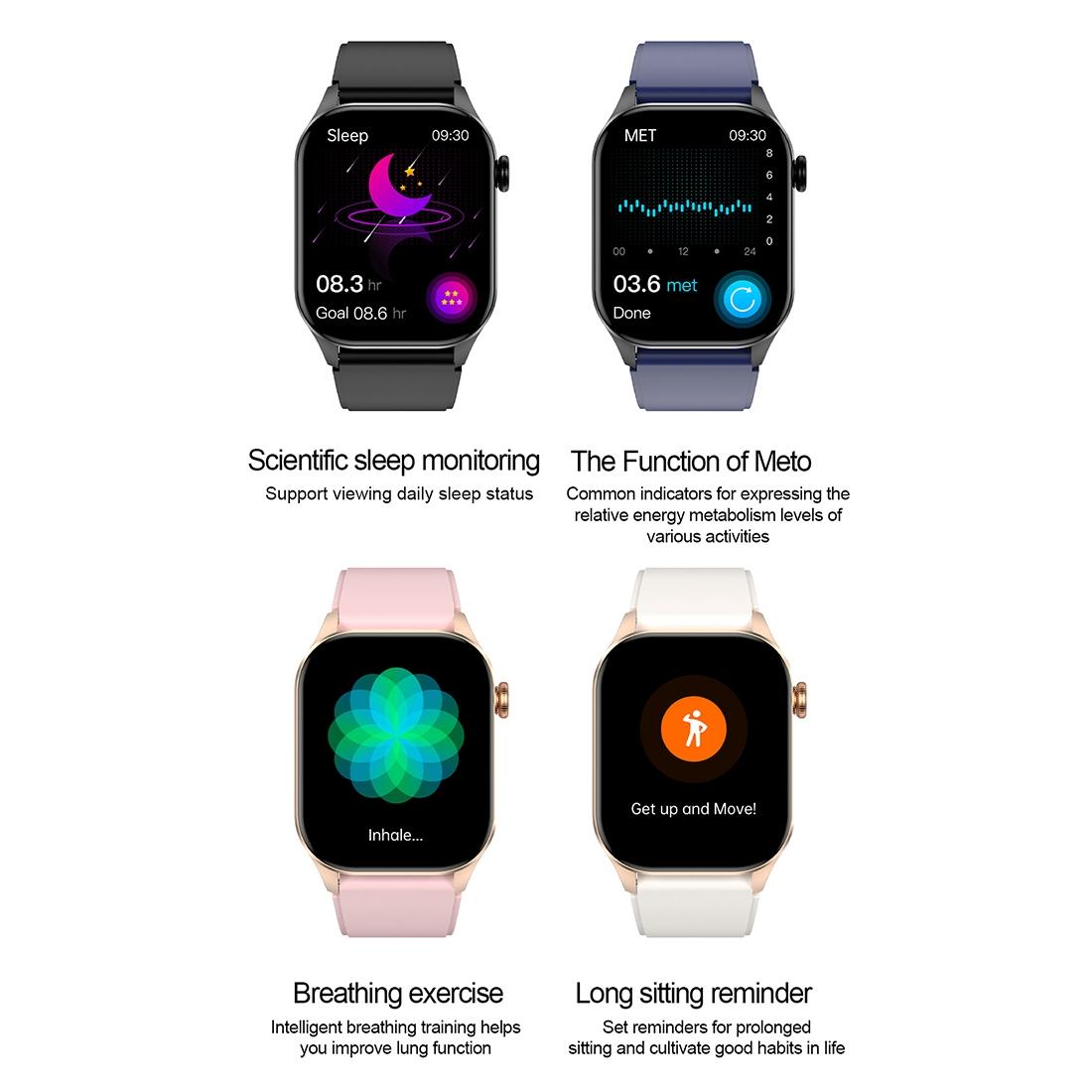Waterproof Smart Watch With Bluetooth And Blood Oxygen Monitoring - Ip68 - Beige 5