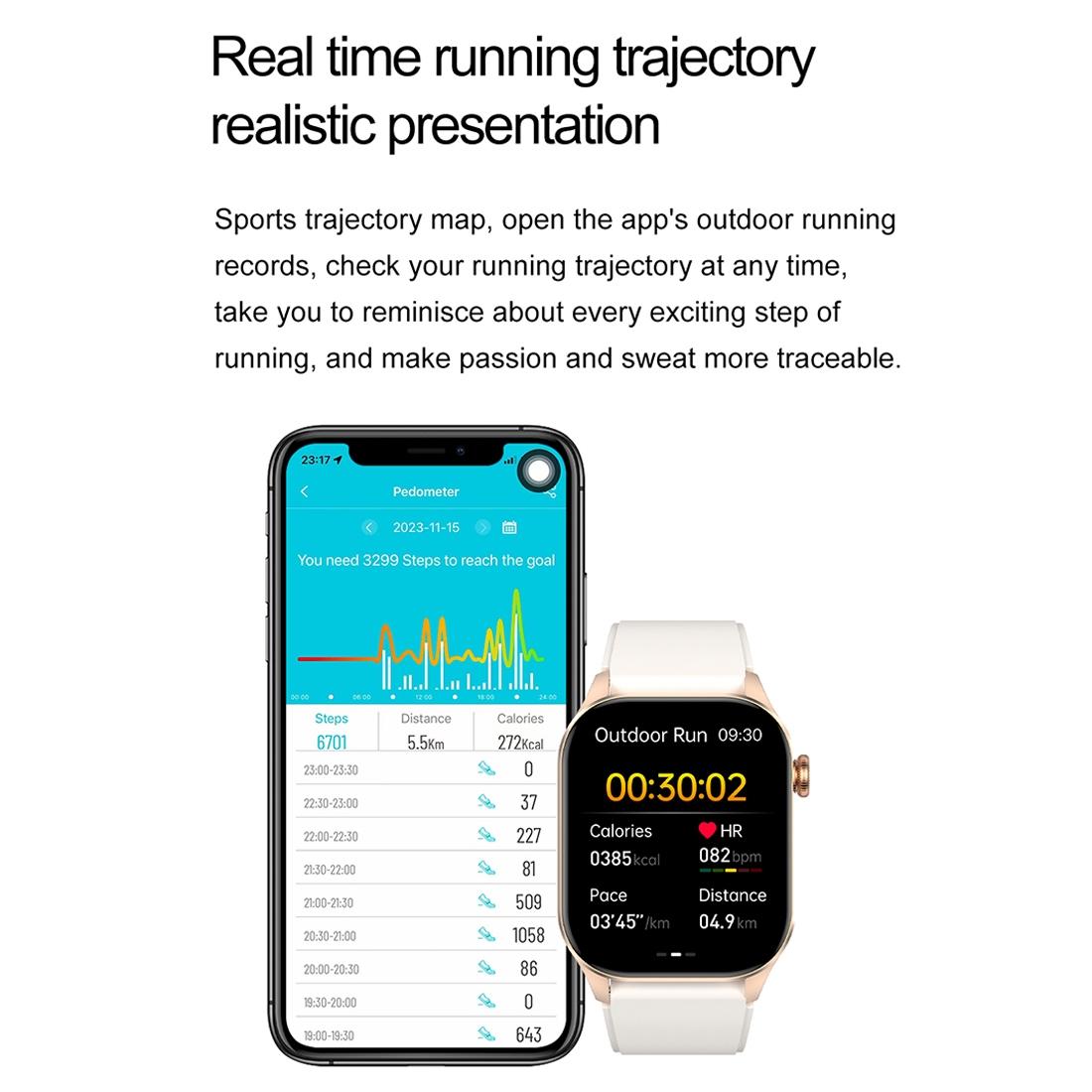Waterproof Smart Watch With Bluetooth And Blood Oxygen Monitoring - Ip68 - Beige 14