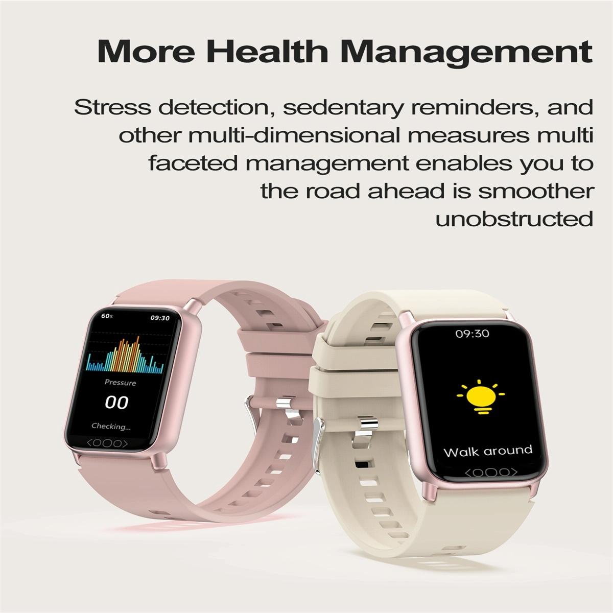 Smart Health Monitoring Watch With Colour Screen - Beige 10
