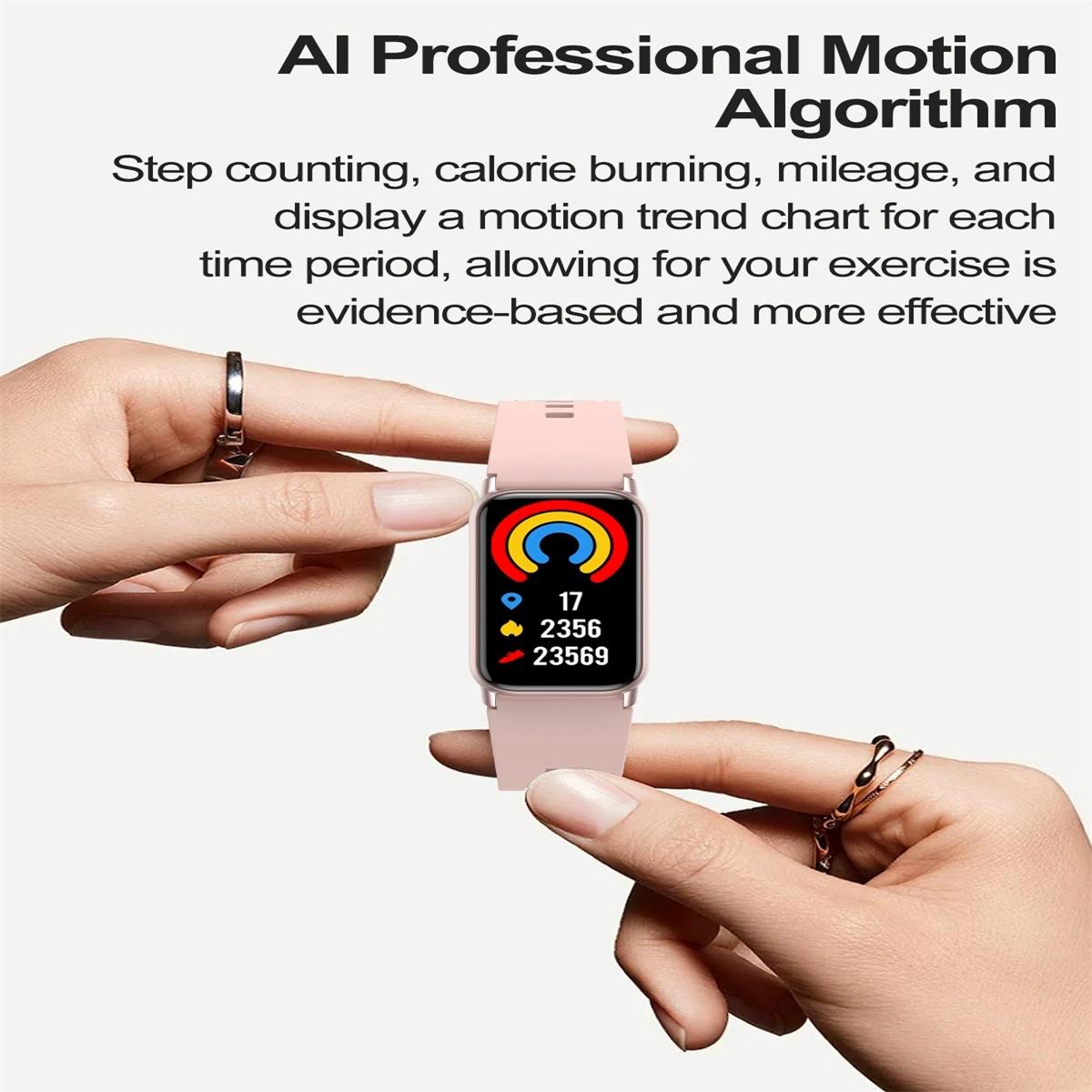 Smart Health Monitoring Watch With Colour Screen - Beige 11