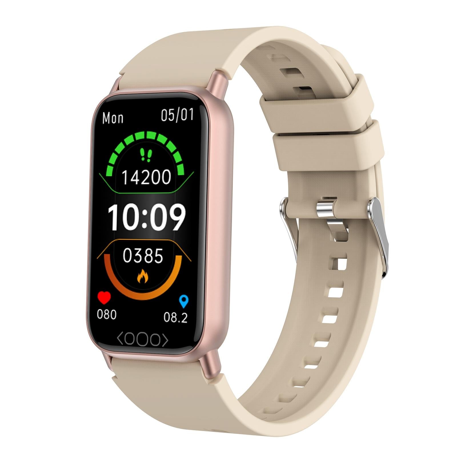 Smart Health Monitoring Watch With Colour Screen - Beige 12