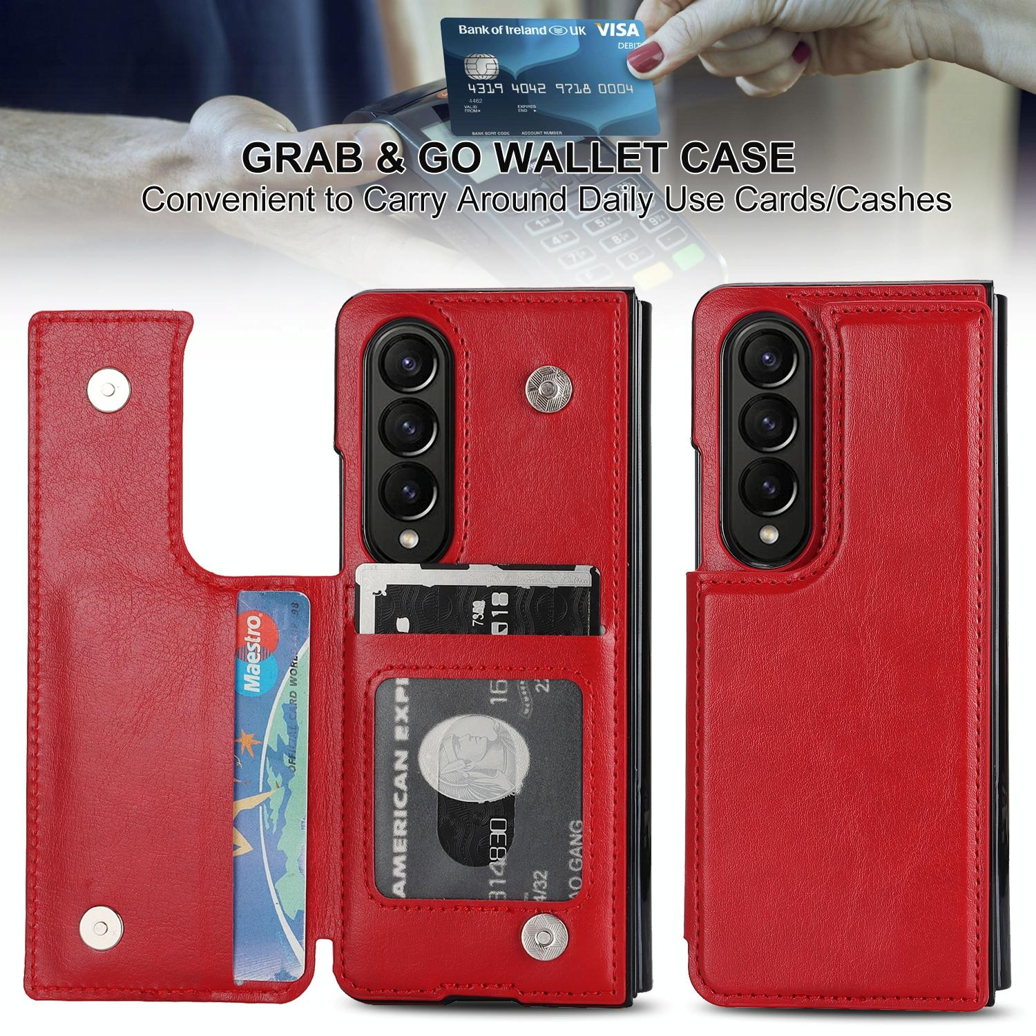 For Samsung Galaxy Z Fold4 5G Full Coverage Double Buckle Phone Case - White 4