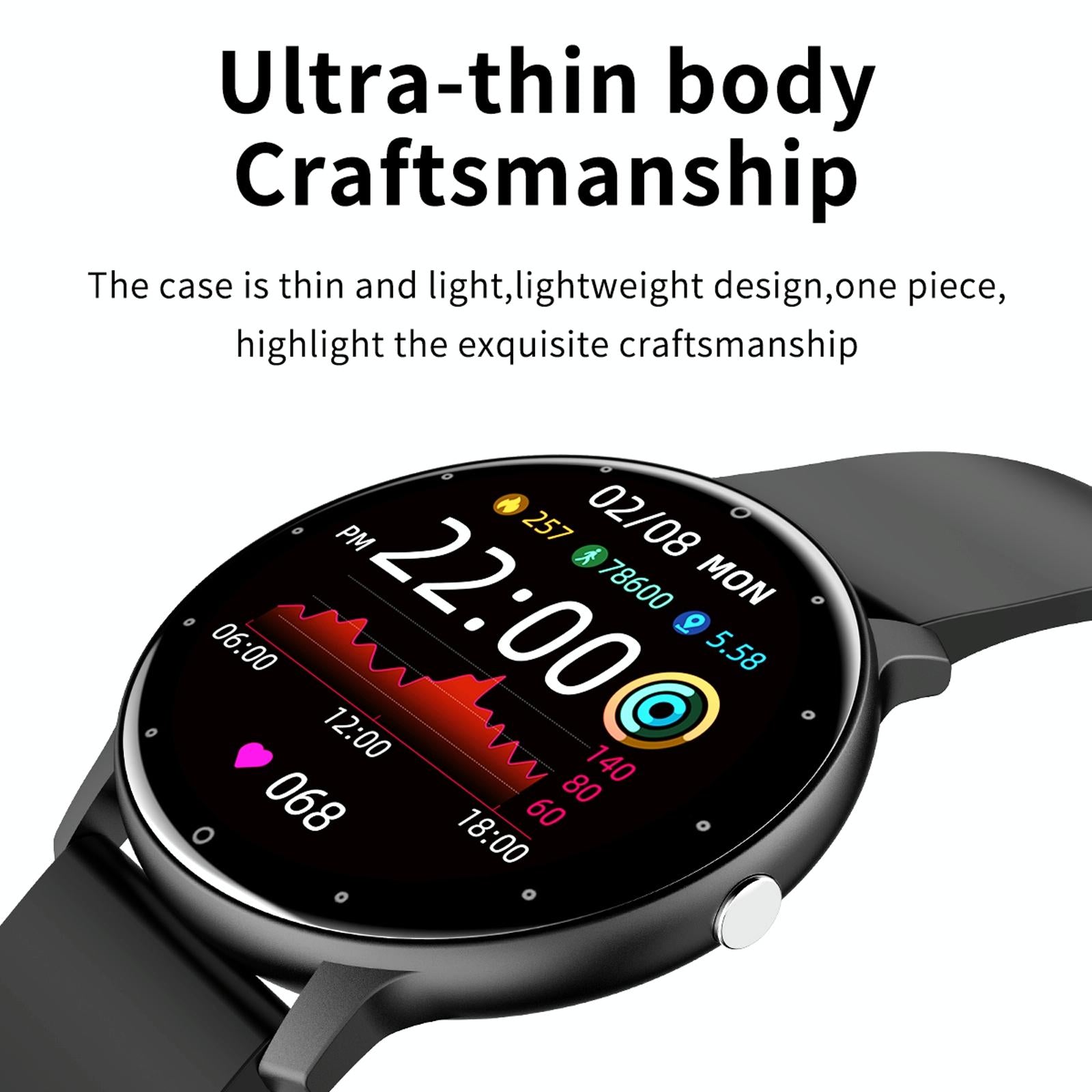 1.28 Inch Touch Screen Ip67 Waterproof Smart Watch Support Blood Pressure Monitoring / Sleep Monitoring / Heart Rate Monitoring - Rose Gold 13