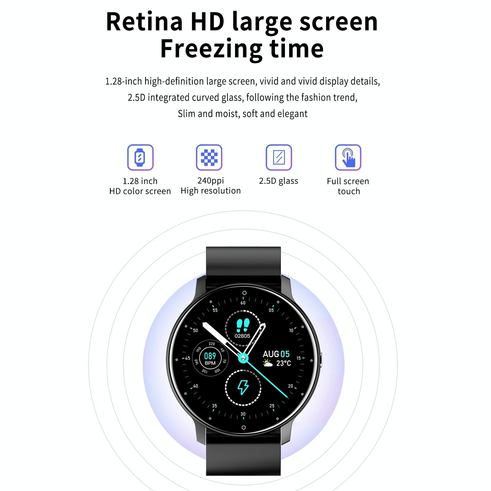 1.28 Inch Touch Screen Ip67 Waterproof Smart Watch Support Blood Pressure Monitoring / Sleep Monitoring / Heart Rate Monitoring - Rose Gold 15