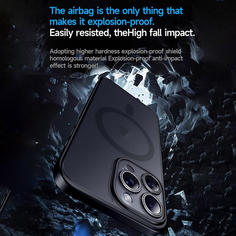 Matte Magnetic Magsafe Case for Iphone 15 - Sulada - Titanium Black 8