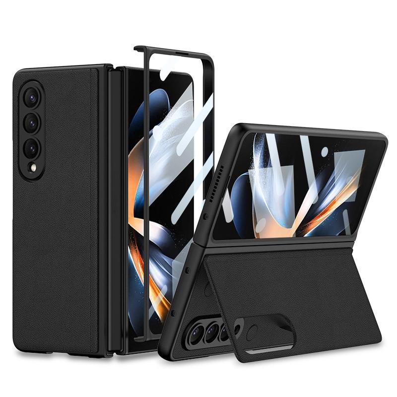 For Samsung Galaxy Z Fold4 5G Foldable Leather Case With Stand - Ultra Thin - Wine Red 13