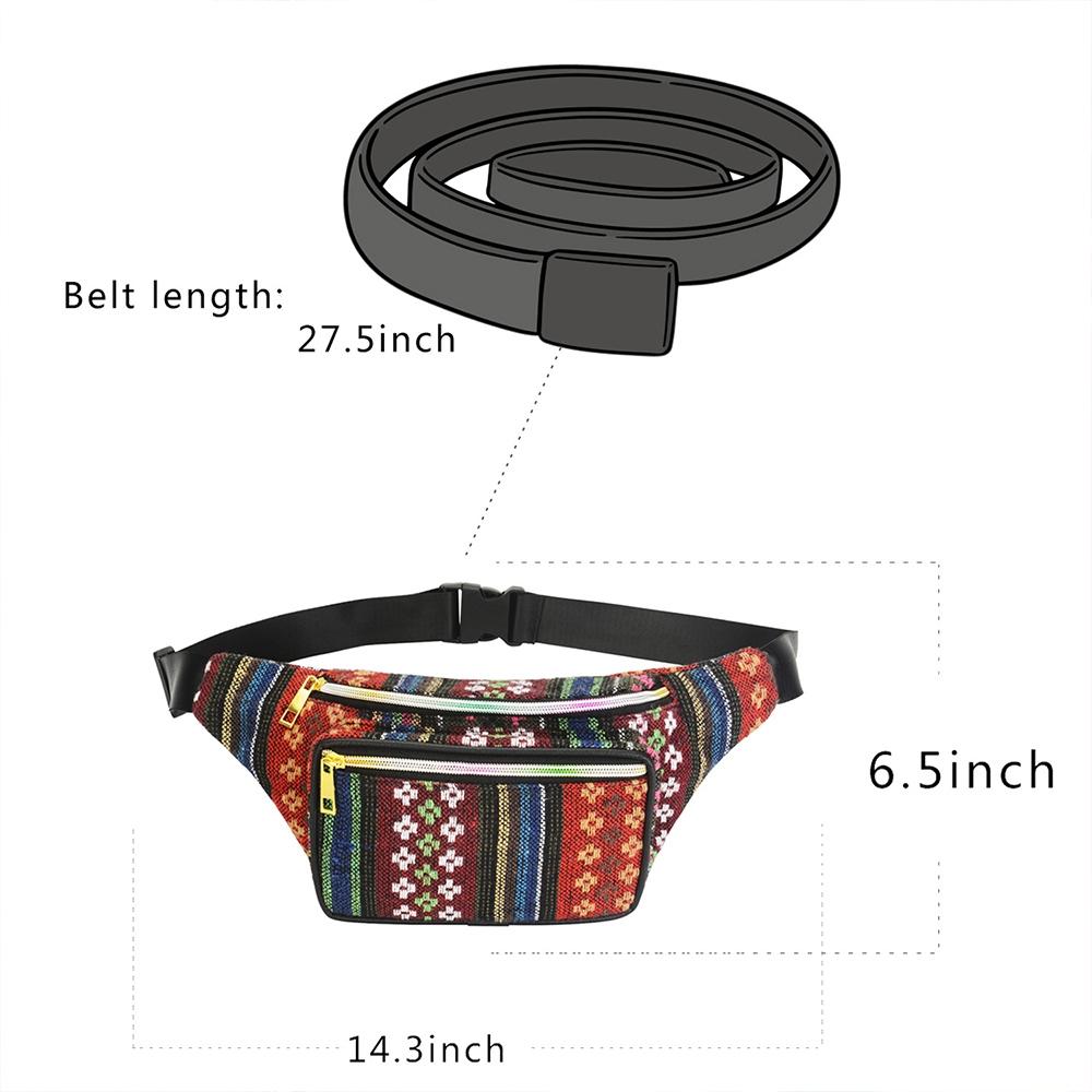 Boho Ethnic Style Waist Bag 34 X 15Cm - Style-D 5
