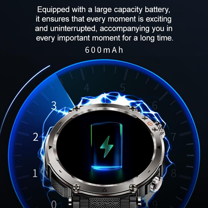Waterproof Smart Watch With Flashlight And Compass - 1 Inch - Army Green 11