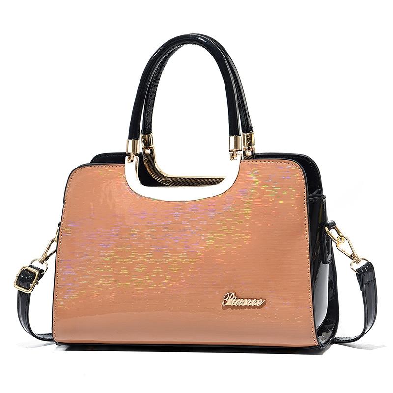 Large Capacity Leather Commuter Handbag - Bright - Light Green