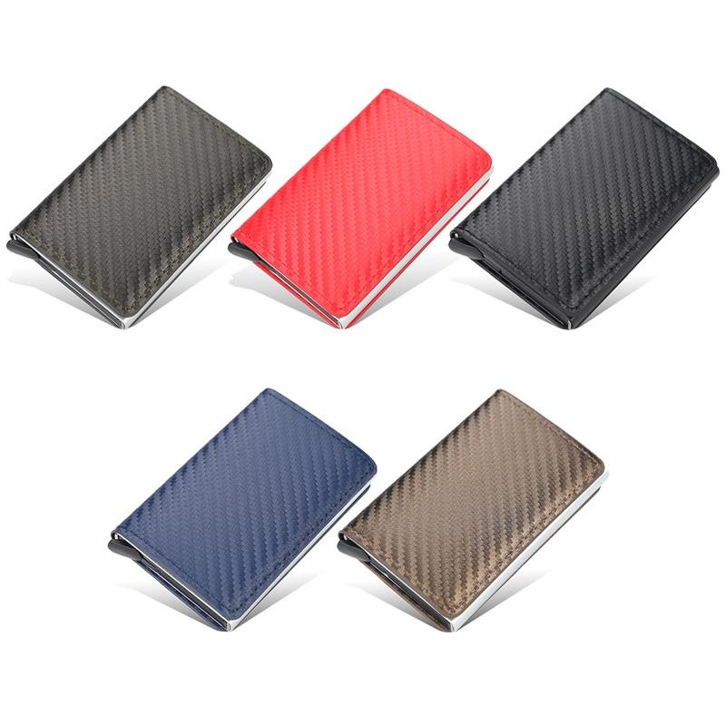 Rfid-protected Plaid Leather Wallet with Automatic Card Ejector - Gold 4