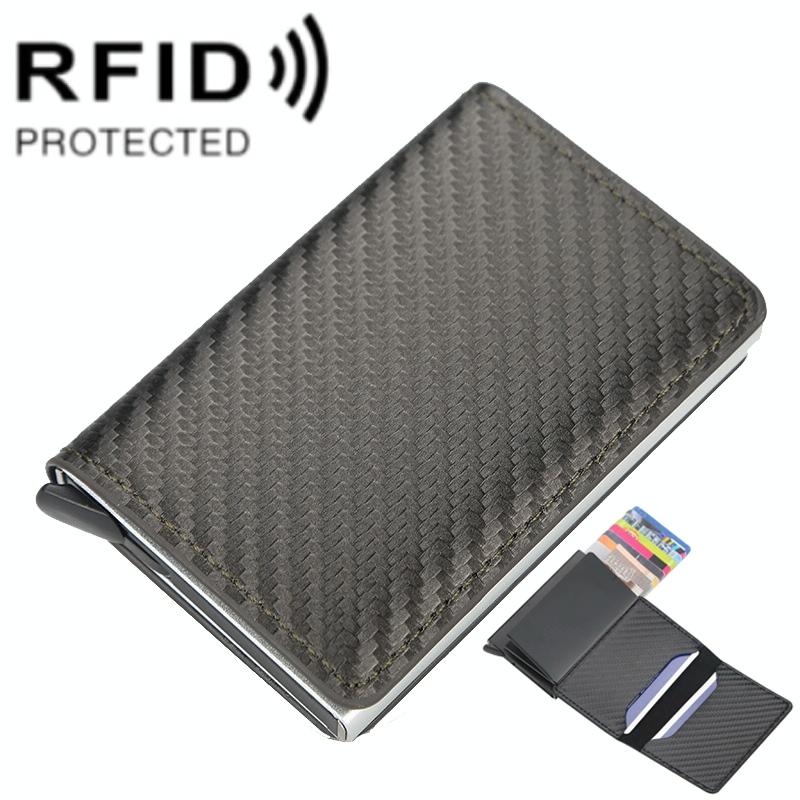 Rfid-protected Plaid Leather Wallet with Automatic Card Ejector - Gold 12