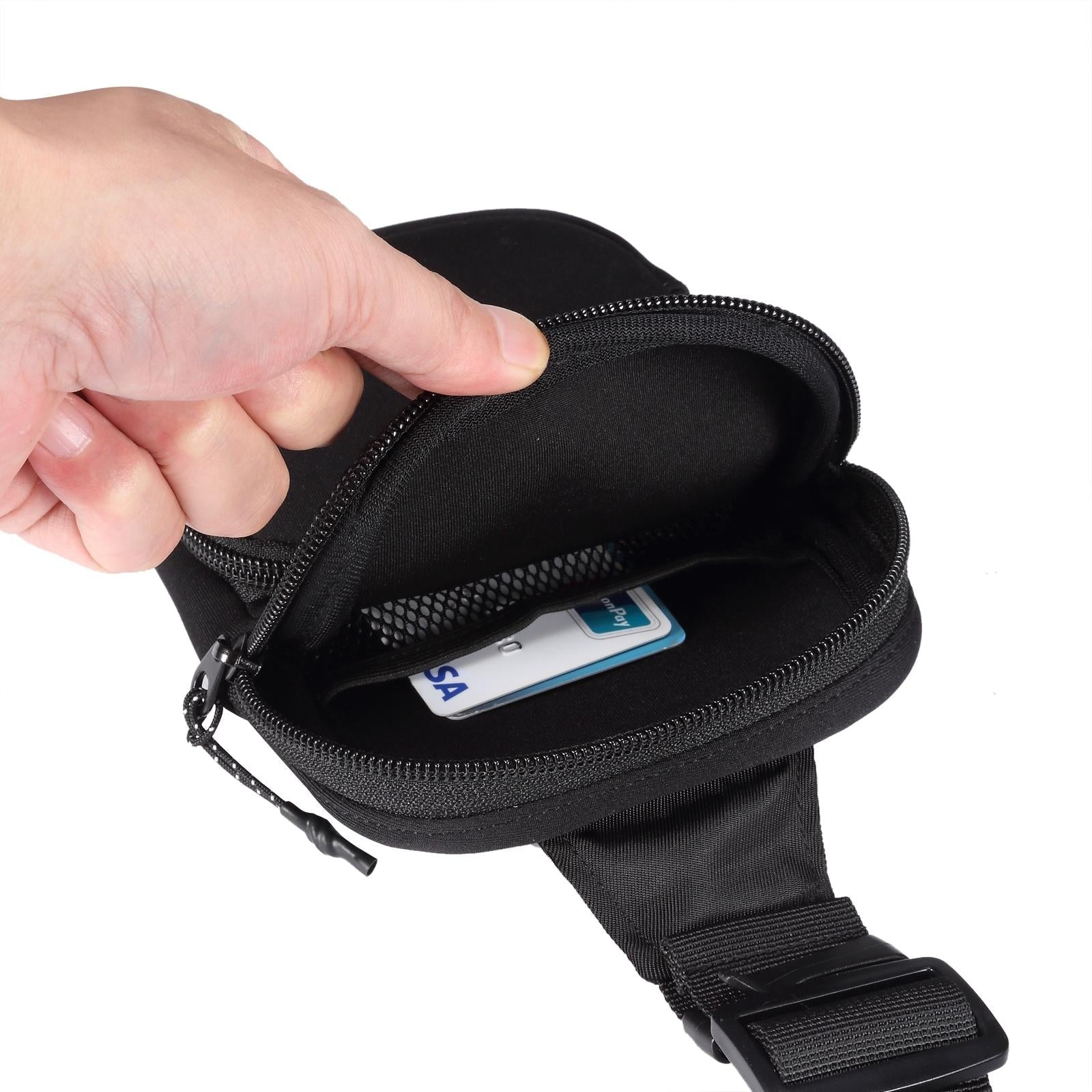 Universal Nylon Chest Bag For 5.5 Inch -7.2 Inch Phones Fashionable And Functional - Black 5