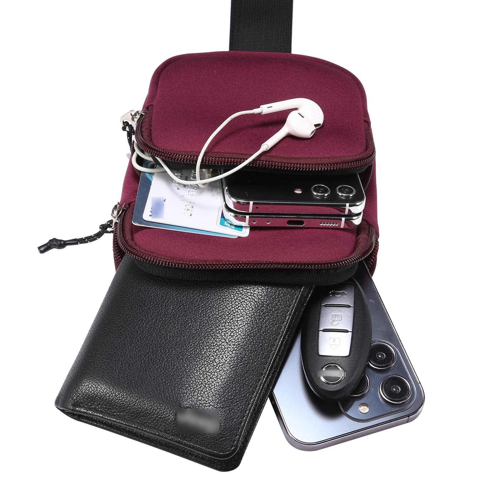 Universal Nylon Chest Bag For 5.5 Inch -7.2 Inch Phones Fashionable And Functional - Black 10