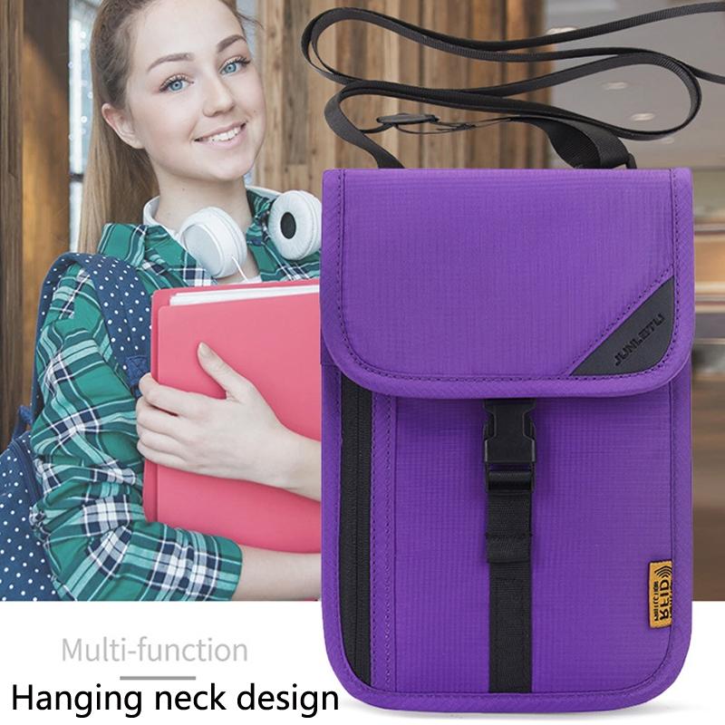 Neck Strap Rfid Passport Bag for Travel - Light Grey 7