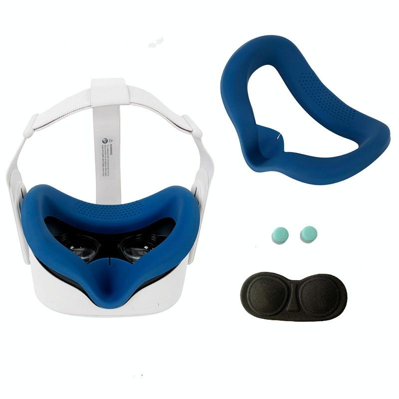 Silicone Vr Eye Mask Lens Cover Set for Oculus Quest 2 - Navy Blue 11