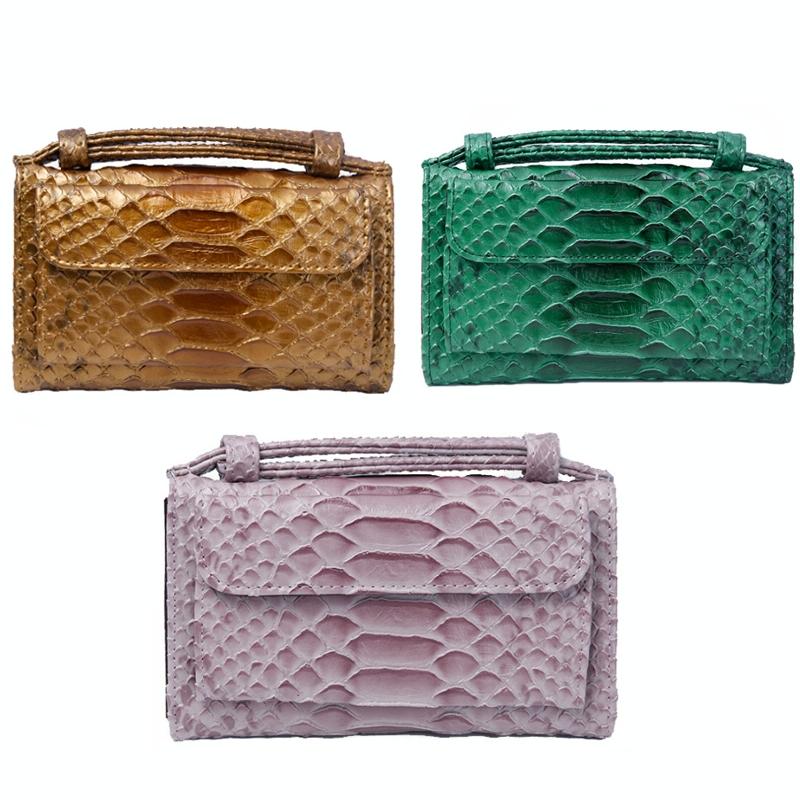 Chain Crossbody Bag with Snake Texture Print - 11 Copper Colour 3