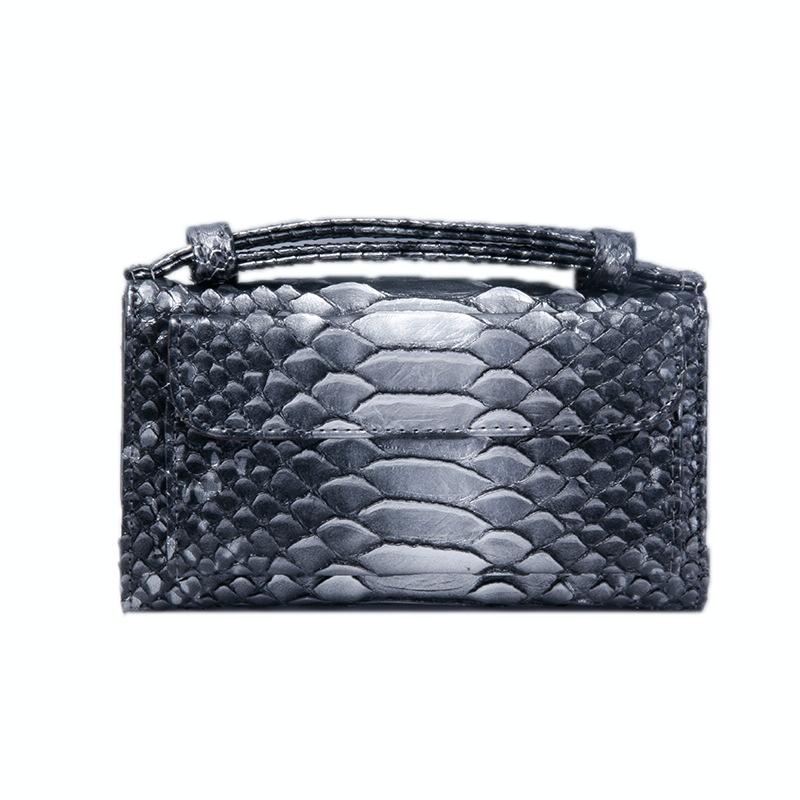 Chain Crossbody Bag with Snake Texture Print - 11 Copper Colour 13