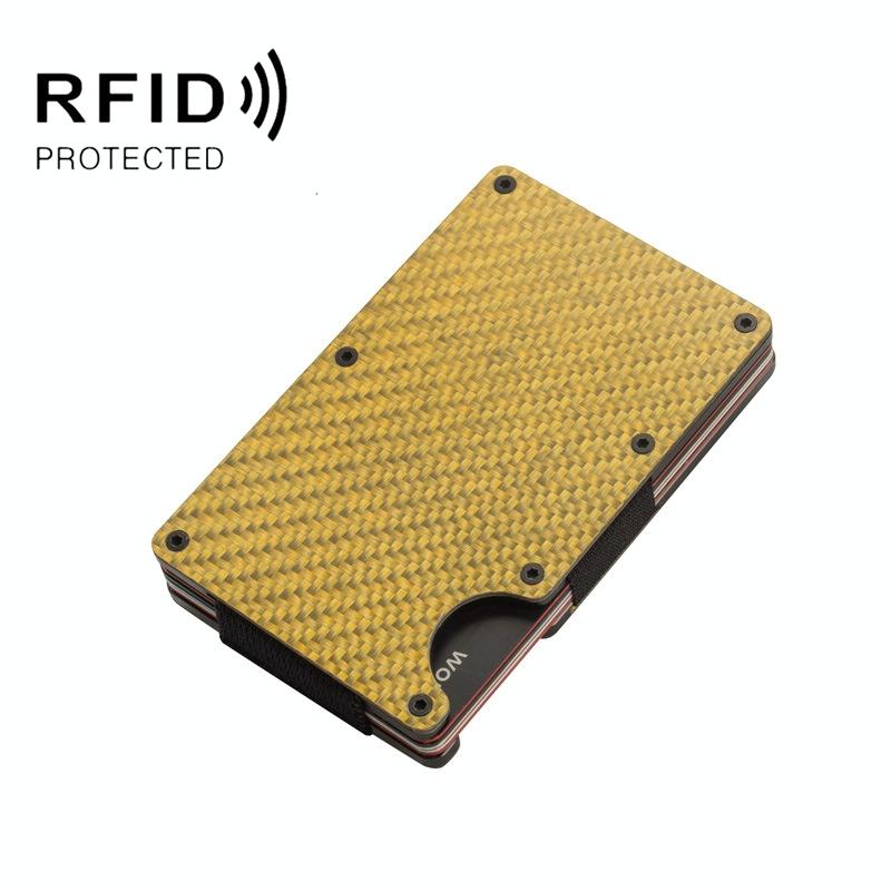 Carbon Fiber Rfid Card Holder - Secure & Stylish - Silver 12
