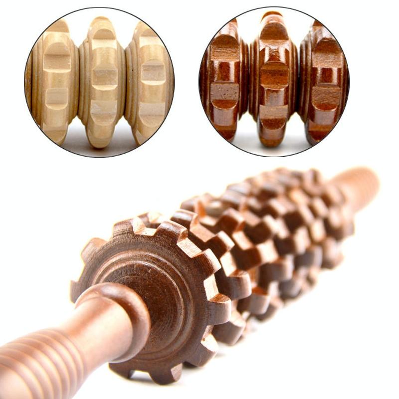 Wooden Abdominal & Leg Roller Massager - 368 Massage Wheel 4
