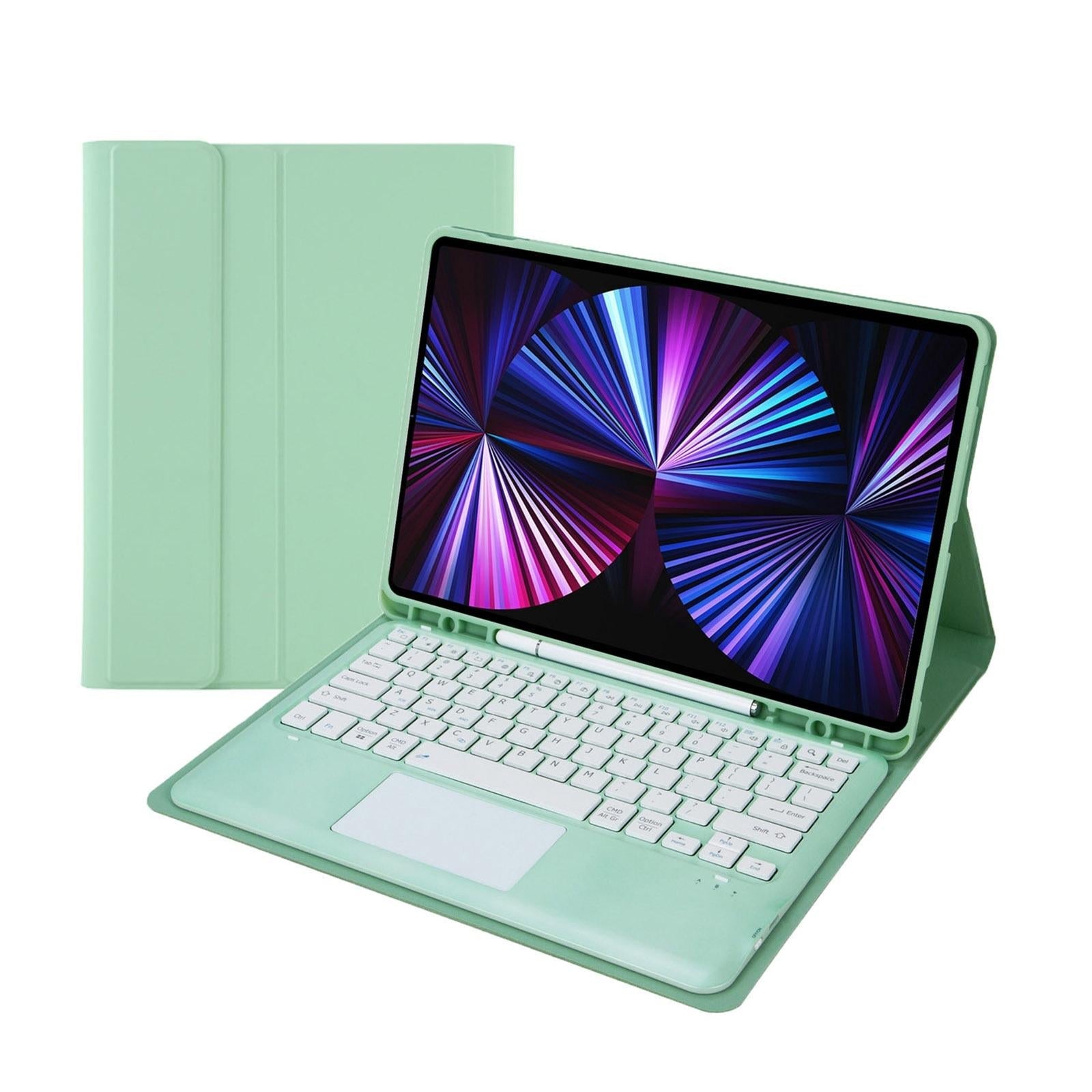 Detachable Bluetooth Keyboard Leather Case For Ipad Pro 12.9 2021 / 2020 / 2018 With Touch Pad - Mint Green 10