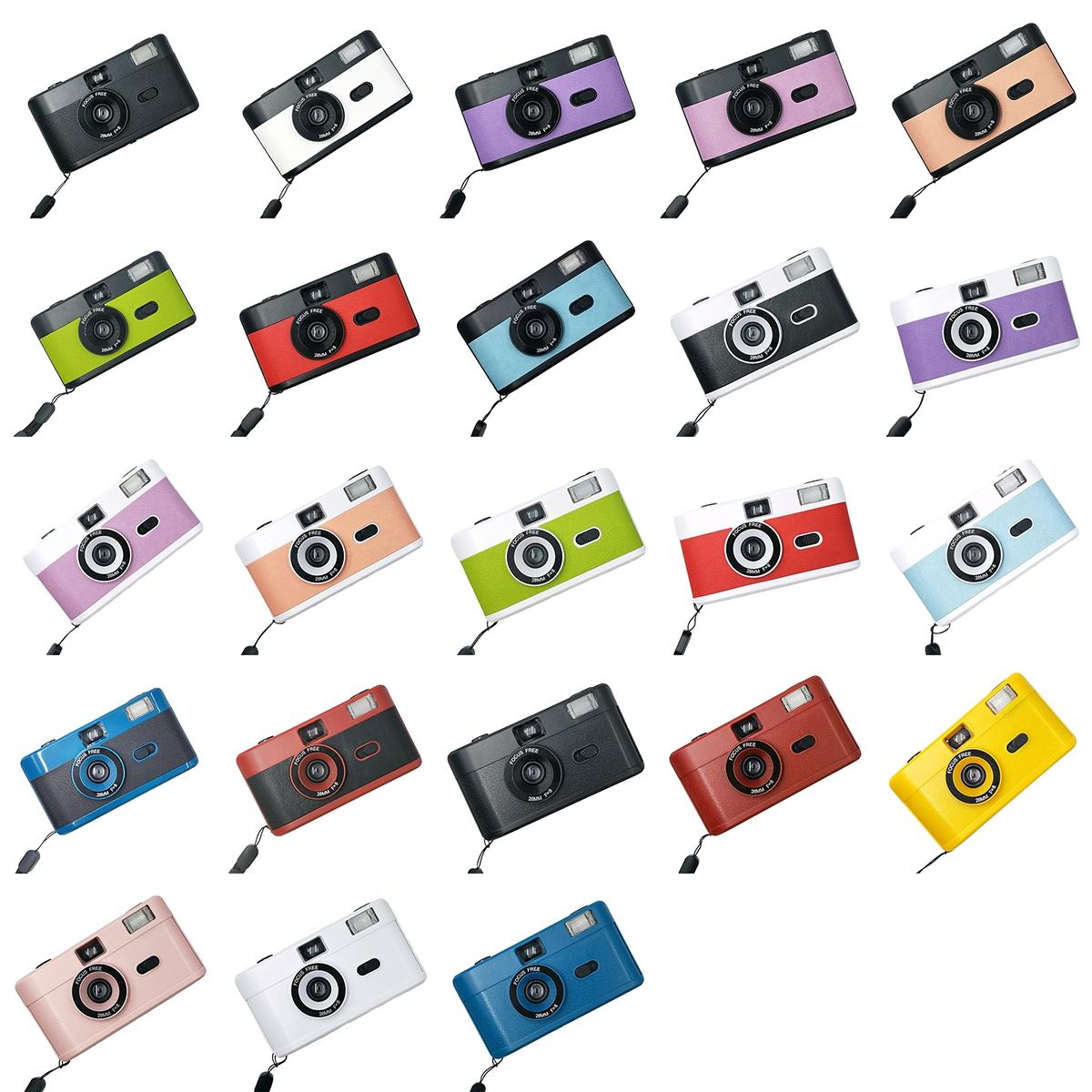 Retro Manual Reusable Film Camera for Kids - no Film - Black + Pink Purple 3