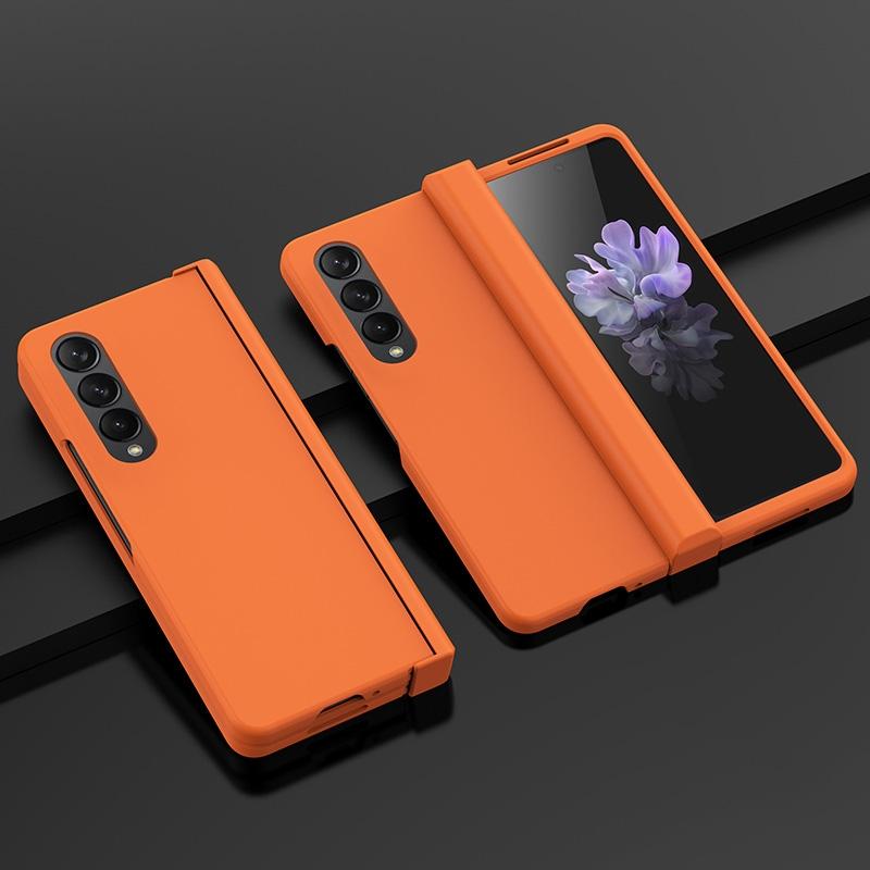 For Samsung Galaxy Z Fold4 5G Foldable Skin Feel Case - Yellow 15