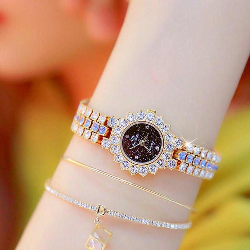 Sparkling Diamond Chain Watch for Women - Full of Elegance - Rose Coffee 10