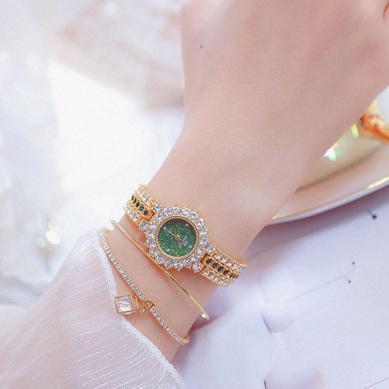 Sparkling Diamond Chain Watch for Women - Full of Elegance - Rose Coffee 12