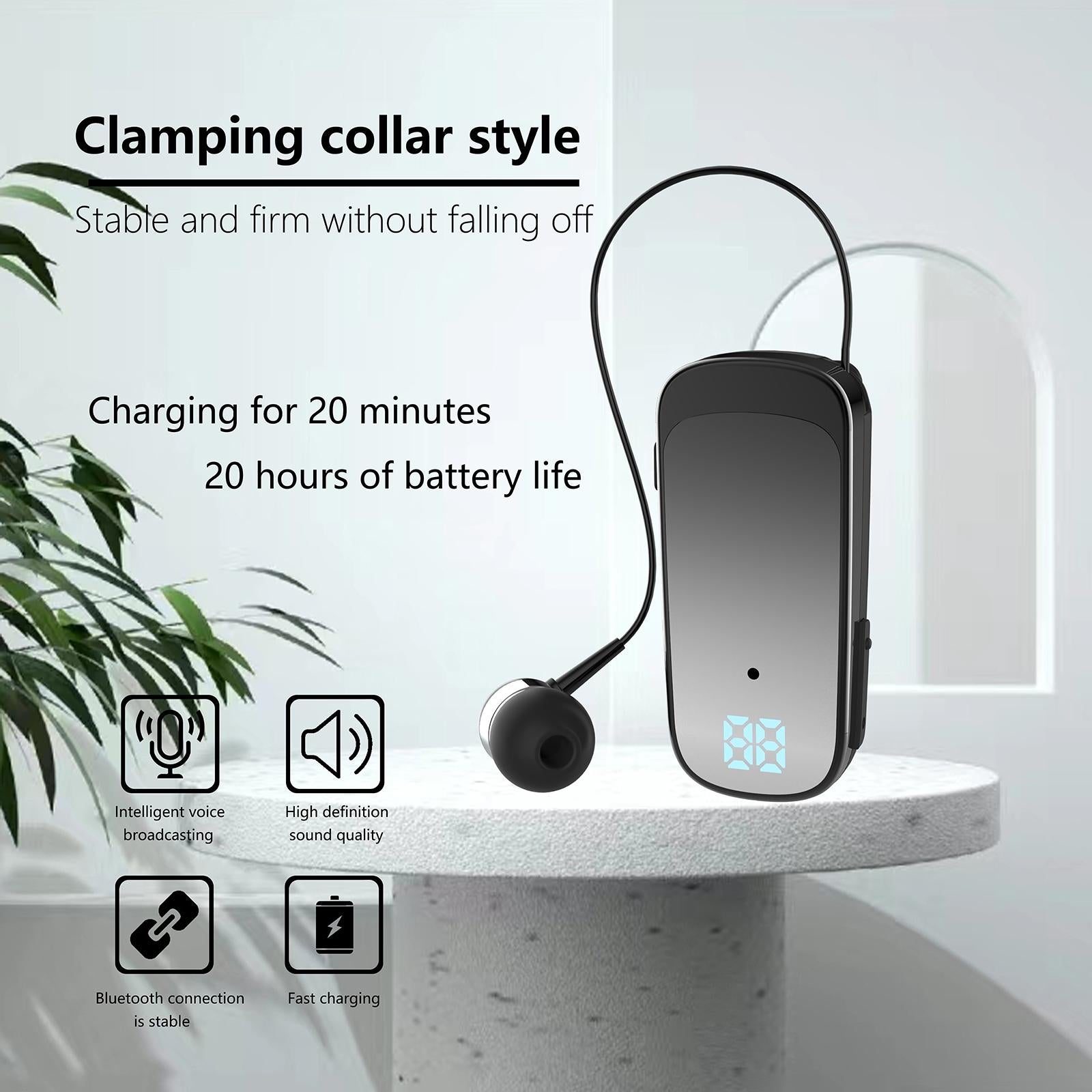K65 Wireless Business Earbuds - Retractable Cable - Green 8