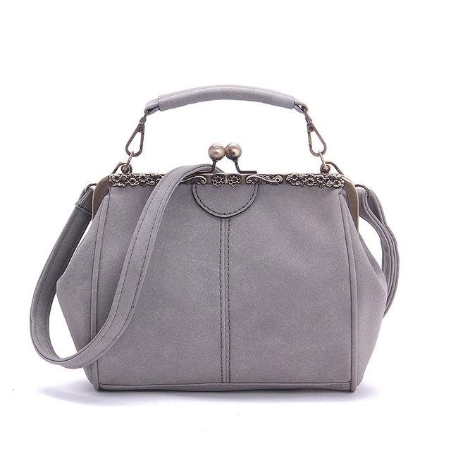 Retro Shoulder Bag For Women Messenger Style - Light Grey