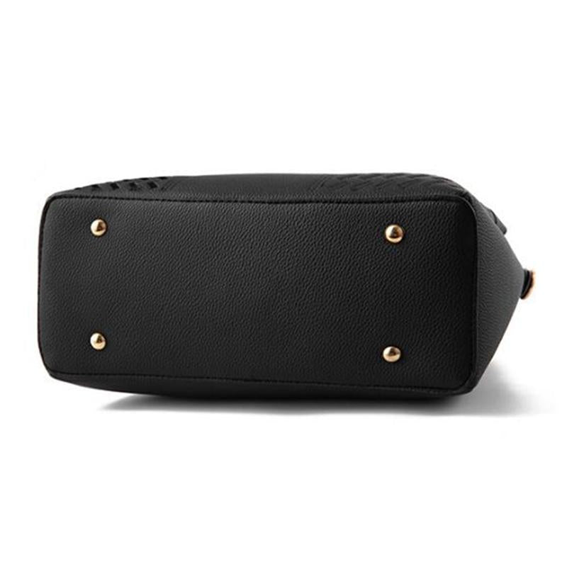 Simple Style Women Leather Crossbody Bag with Tassel Embroidery - Pink 9