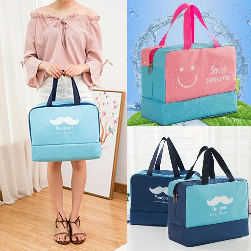 Travel Bag - Waterproof Oxford Cloth - Pink Smiley Face 8