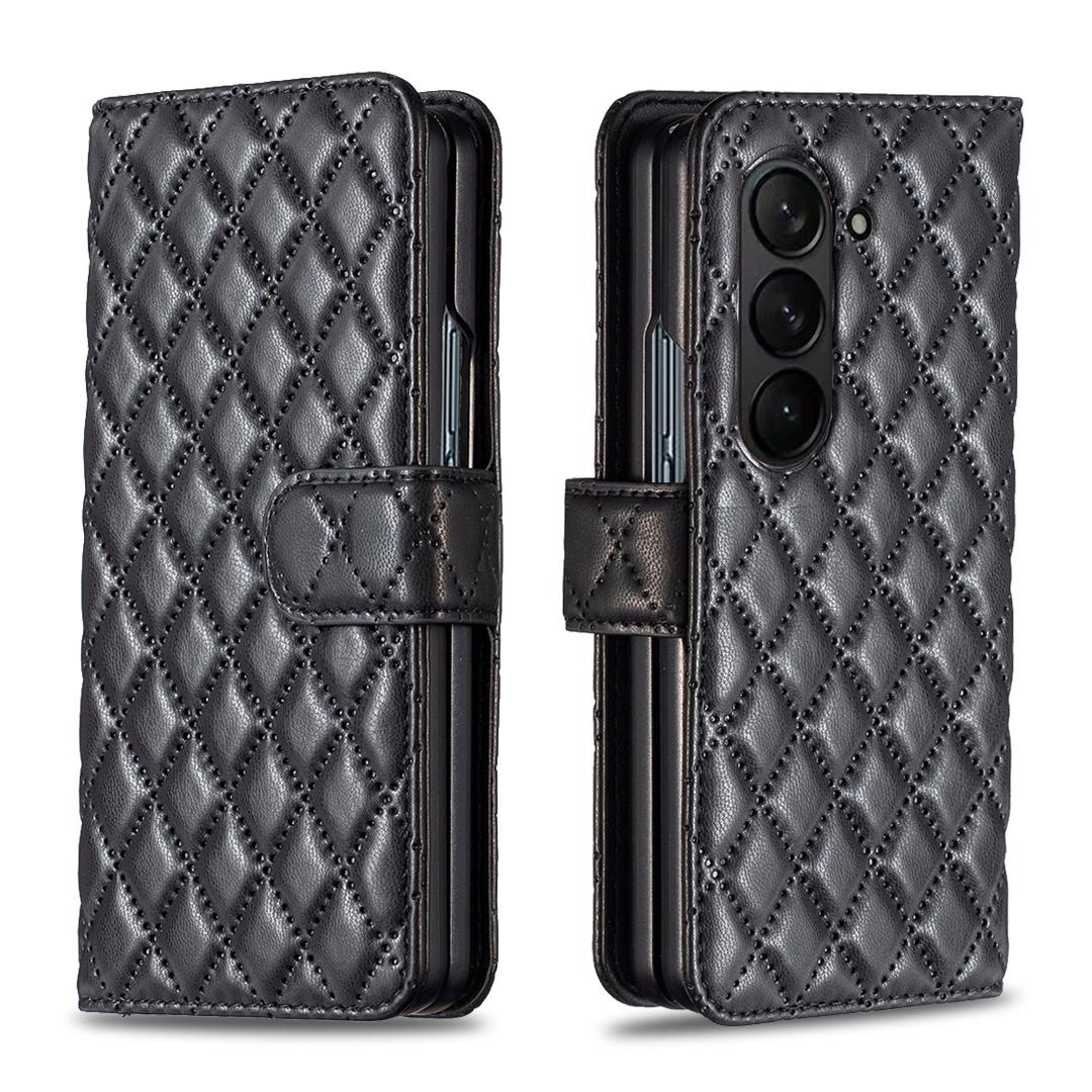For Samsung Galaxy Z Fold4 5G Samsung Fold 4 Diamond Lattice Wallet Case - Sleek And Stylish - Green 3