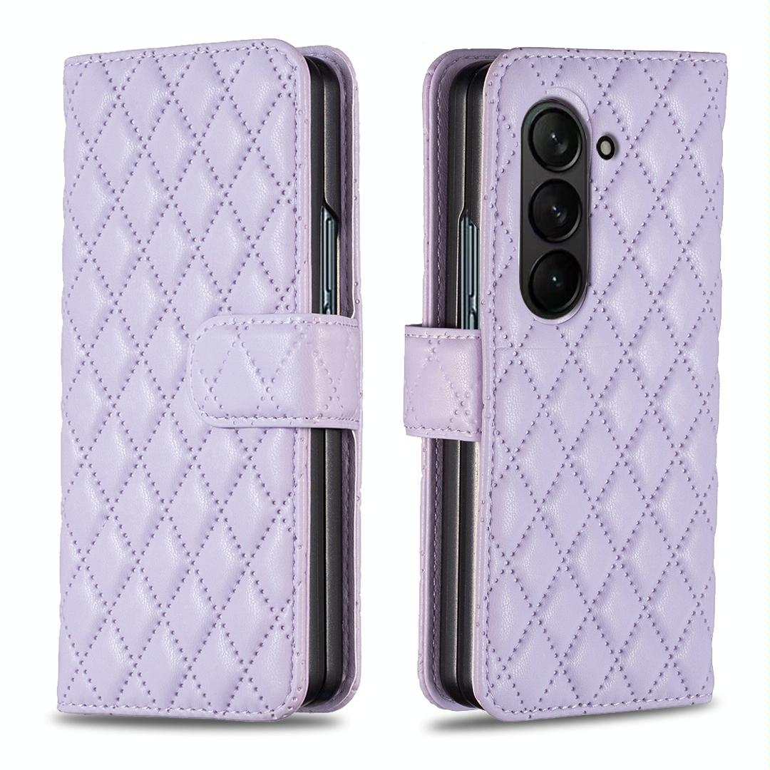 For Samsung Galaxy Z Fold4 5G Samsung Fold 4 Diamond Lattice Wallet Case - Sleek And Stylish - Green 9