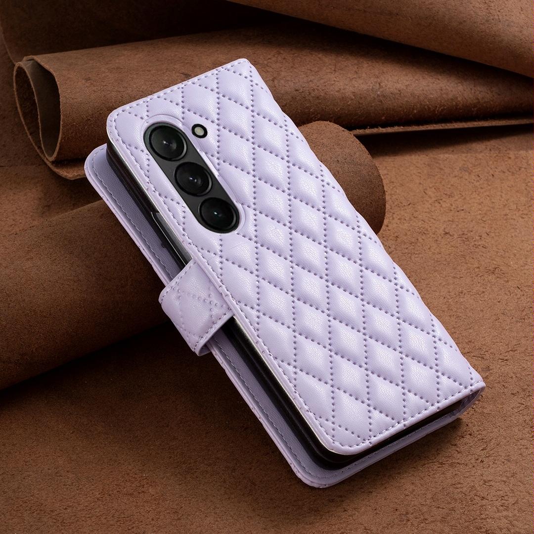 For Samsung Galaxy Z Fold4 5G Samsung Fold 4 Diamond Lattice Wallet Case - Sleek And Stylish - Green 13