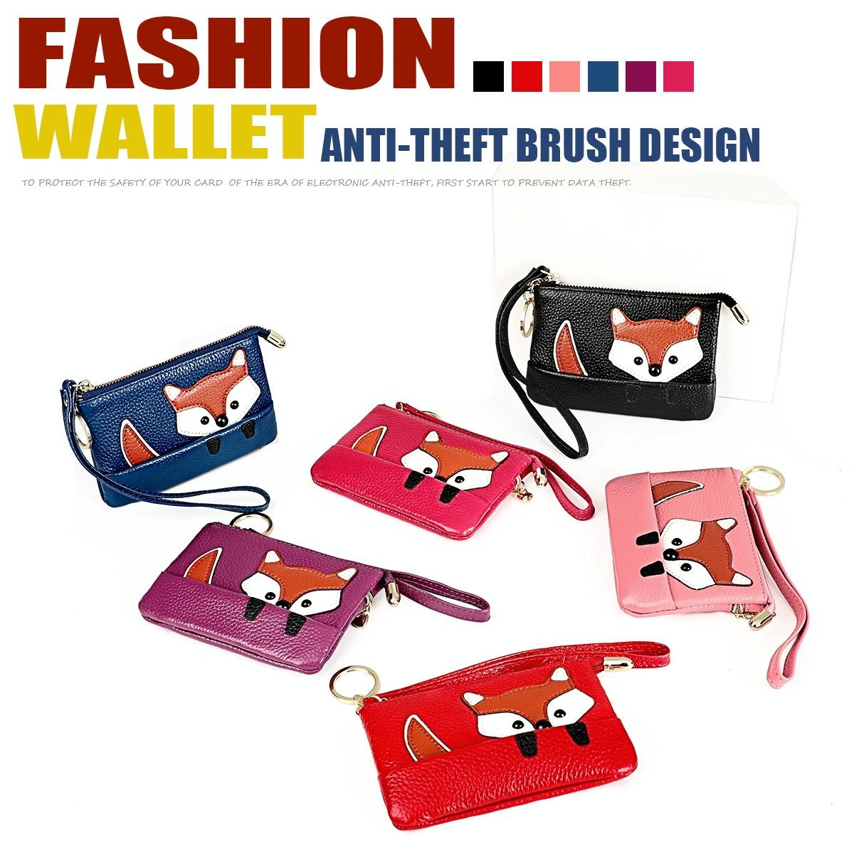 Mini Leather Fox Key Case for Sewing Thread - Blue 8