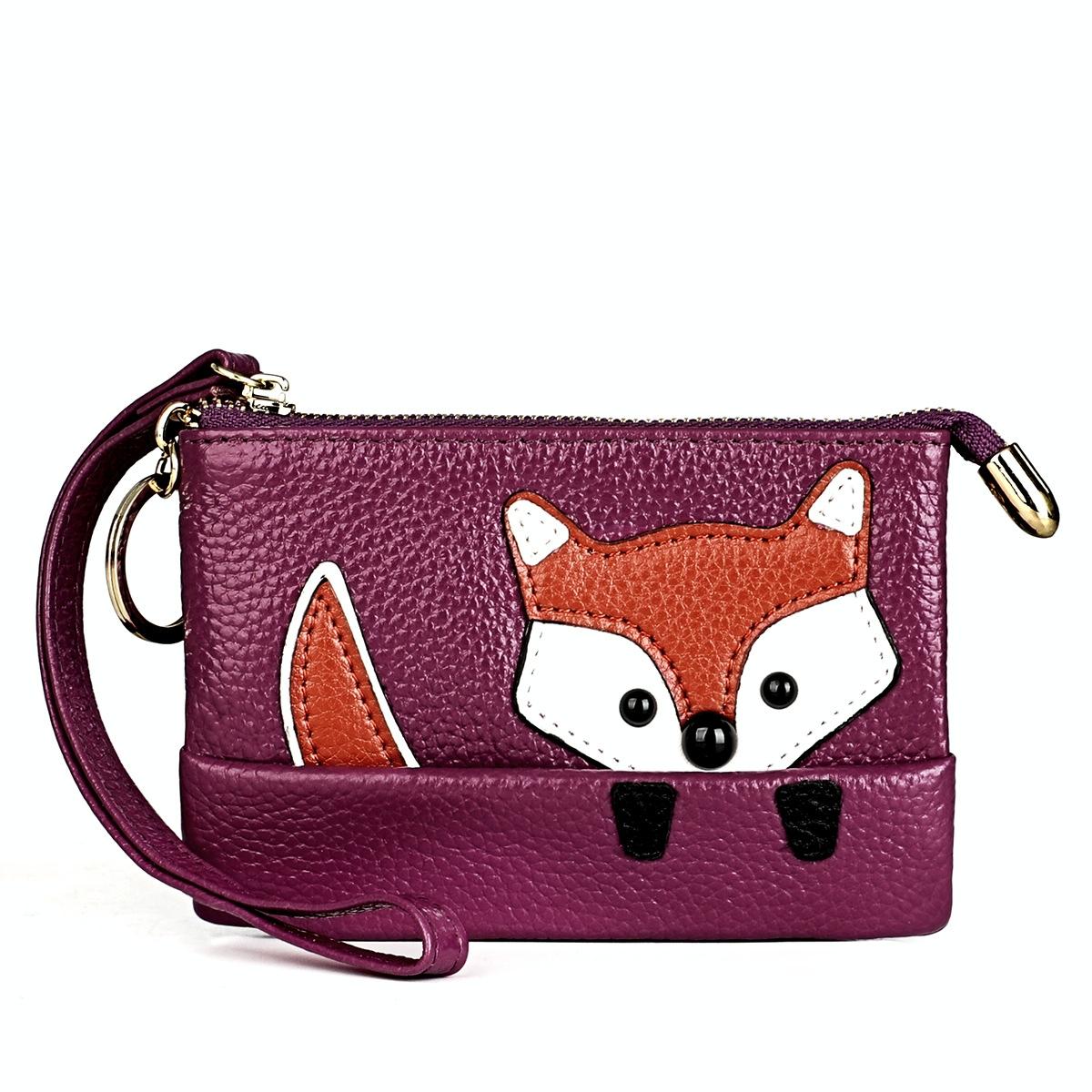 Mini Leather Fox Key Case for Sewing Thread - Blue 15