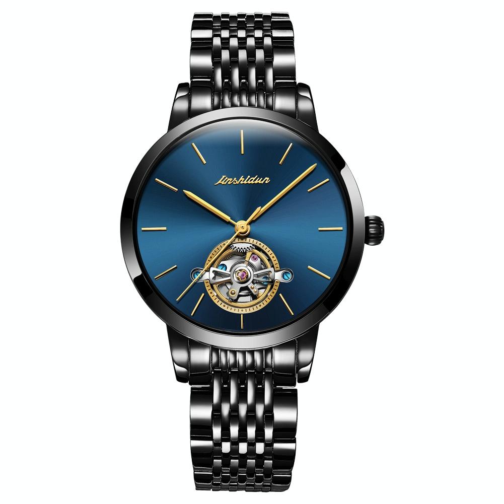 Waterproof Automatic Mechanical Watch for Women with Simple Hollow Design - Rose Gold Steel Strip White 3
